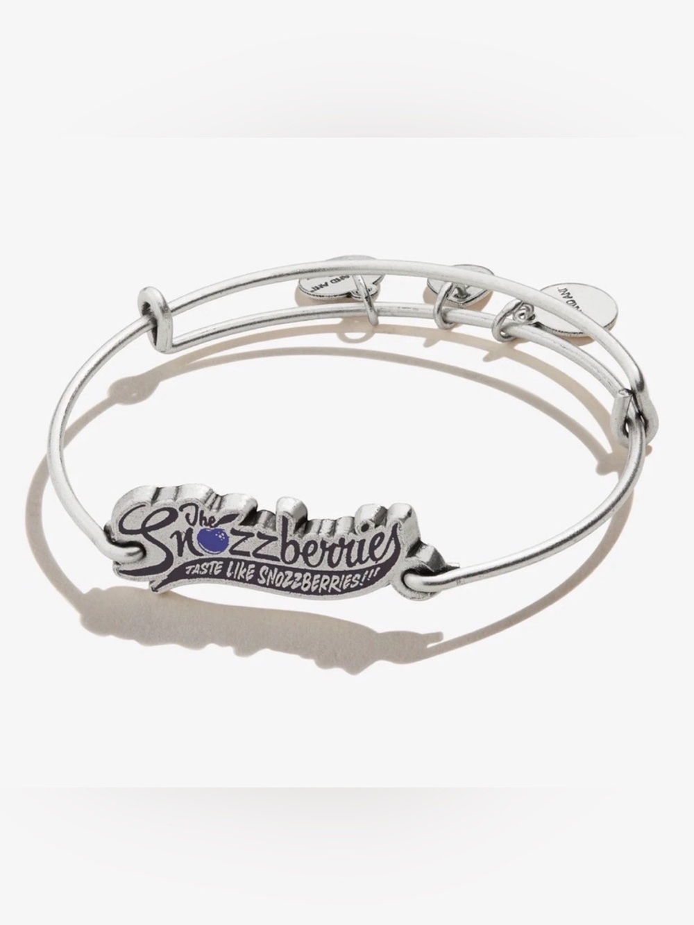 Alex and Ani Willy Wonka Snozzberries Silver Inline Charm Bangle Bracelet NWT